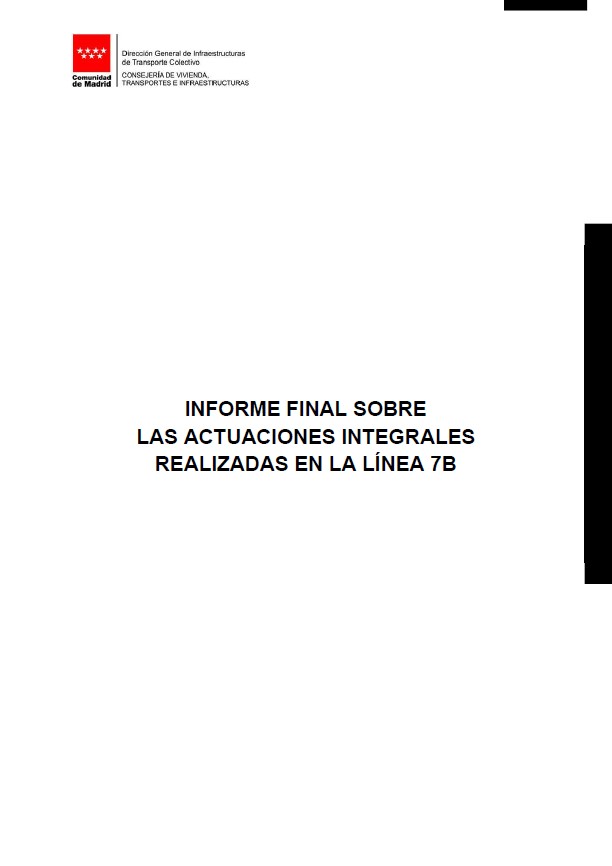 Portada de la publicación Informe final sobre las actuaciones integrales realizadas en la línea 7B