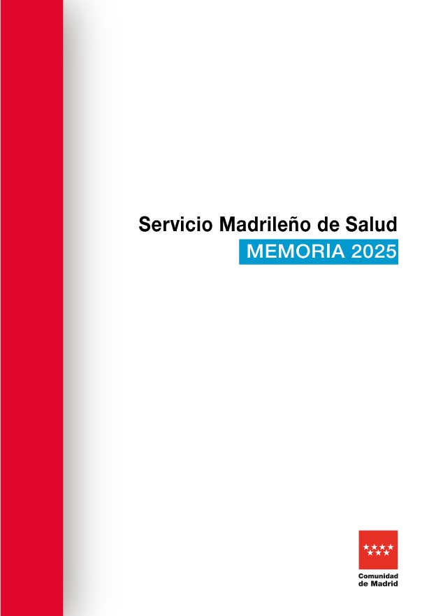 Portada de la publicación Memoria anual de actividad del Servicio Madrileño de Salud. Año 2025
