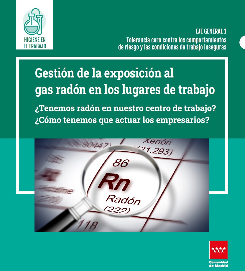 Portada de la publicación Gestión de la exposición al gas radón en los lugares de trabajo.