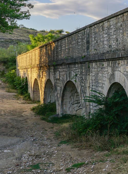 Authentic stone aqueduct